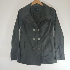 Hurley Lightweight Jacket Womens Medium Black Y2K Utility Moto Zip Jacket